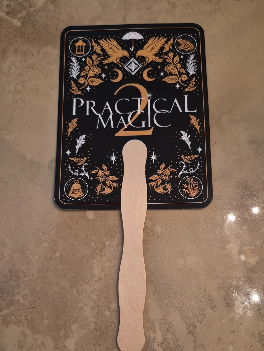 Practical Magic Hand Fan - Black and Gold